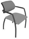DIVA fauteuil dos tissu. piétement 4 pieds laqué noir. assise et dossier tissu STEP coloris SMG GRIS CHINE