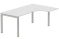 Plan Compact 90° asymétrique 160x120x80/60cm retour à droite blanc/aluminium - sur délai