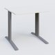 K1 Plateau droit 80x80 pieds fixe. Plateau Blanc et pietement Aluminium