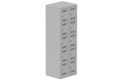 Vestiaire multicases 2 colonnes L,30cm 5 cases (fermeture cadenas) H,180xL,60xP,50cm coffre gris clair/portes gris clair