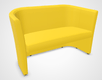CLUB fauteuil 2 places. simili cuir jaune -