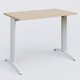K2 Plateau droit 100x60 pieds fixe. Plateau Hêtre et pietement Blanc.
