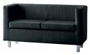 RUBIC canapé 2 places, (encombrement : L130xP62cm), revêtement vinyle coloris noir