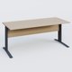 K1 Plateau droit 180x80 avec voile de fond bois. Plateau Acacia et pietement Anthracite