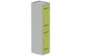 Vestiaire multicases 1 colonne L,40cm 2 cases (fermeture cadenas) H,180xL,40xP,50cm coffre gris clair/portes anis