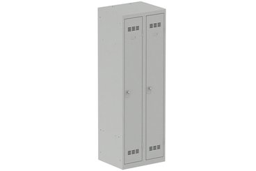 [Pas de famille] - [Pas de sous famille] - Vestiaire industrie propre 2 portes (fermeture cadenas) H180xL60xP50cm coffre gris clair/ porte(s) gris clair