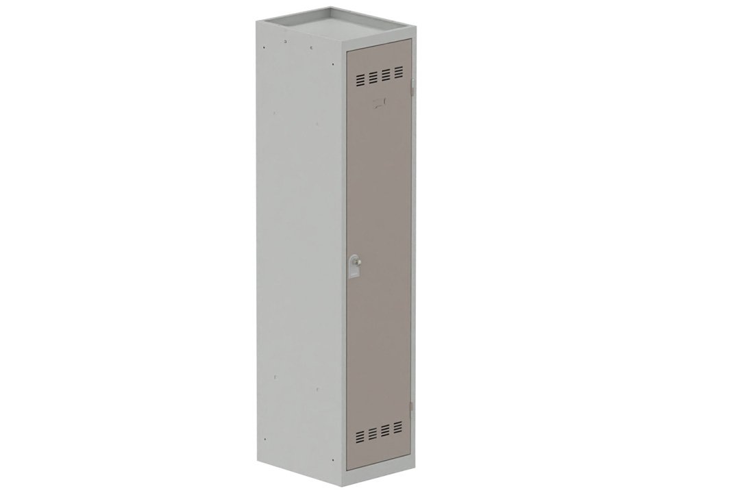 Vestiaire industrie salissante 1 porte (fermeture cadenas) H180xL40xP50cm coffre gris clair/ porte(s) basalte