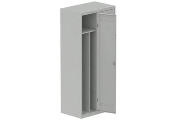 [Pas de famille] - [Pas de sous famille] - Vestiaire industrie salissante 2 portes (serrure 2 clés) H180xL80xP50cm coffre gris clair/ porte(s) gris clair