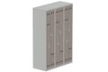 Vestiaire gain de place 3 colonnes (fermeture cadenas) H,180xL,120xP,50cm coffre gris clair/portes basalte