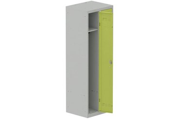 [Pas de famille] - [Pas de sous famille] - Vestiaire industrie propre 2 portes (fermeture cadenas) H180xL60xP50cm coffre gris clair/ porte(s) anis