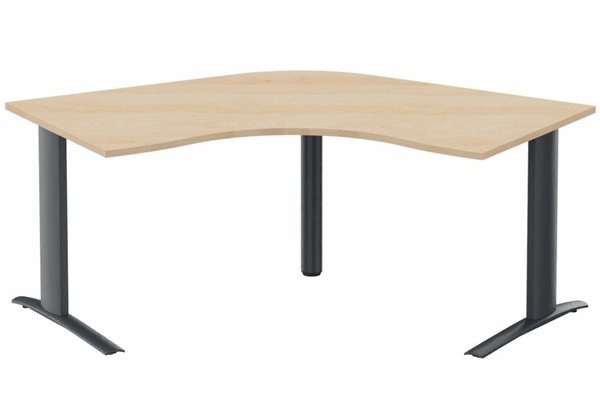 Gamme K1 - Plans compacts - Bureau 120° symétrique, 120x120/80cm, Hêtre/Anthracite