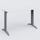 K2 Plateau droit 120x60 pieds fixe. Plateau Blanc et pietement Aluminium.