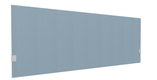 SECRET Panneau-écran acoustique H74cm pour poste solo L.180cm. 2 faces tissu STEP coloris bleu clair. pinces de fixation réglables en hauteur coloris aluminium