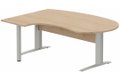K1 VDF bois compact 90° manager 190x141x104x60cm sur pied de soutien, plateau hêtre, structure aluminium