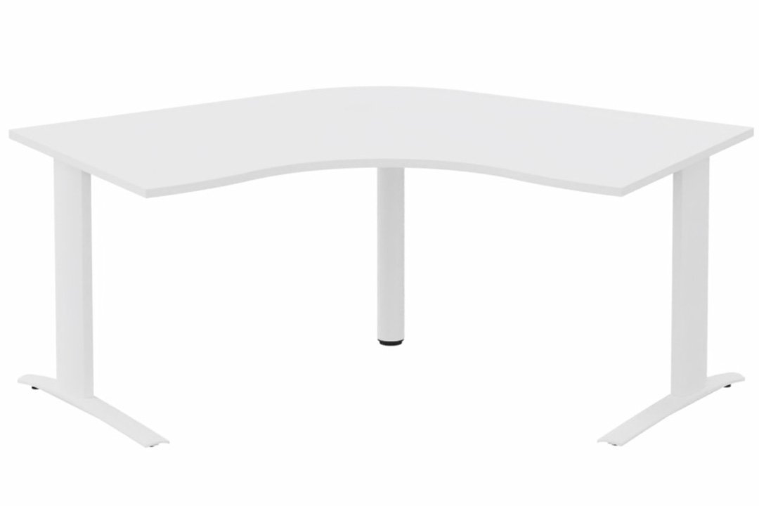 Bureau 120° symétrique, 120x120/80cm, Blanc/Blanc