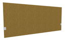 SECRET Panneau-écran acoustique H74cm pour poste solo L.160cm. 2 faces tissu STEP coloris jaune clair chiné. pinces de fixation réglables en hauteur coloris aluminium