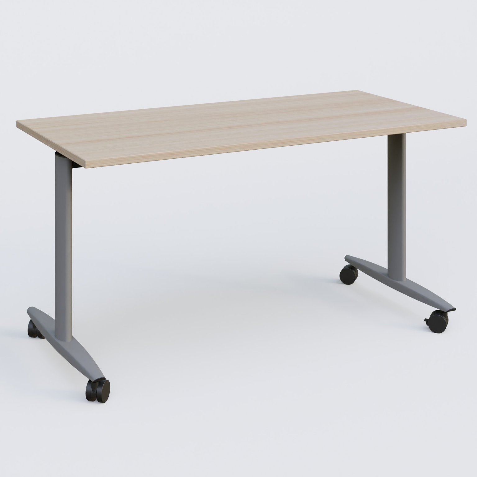 Table abattante gamme Design 140*70 cm. Plateau Acacia et pietement Aluminium.