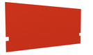 SECRET Panneau-écran acoustique H74cm pour poste solo L.140cm. 2 faces tissu LUCIA coloris rouge. pinces de fixation réglables en hauteur coloris aluminium