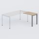 K3 retour direct 80x60cm sur pieds P.60cm. Plateau Chêne naturel et pietement Aluminium
