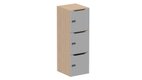 Meuble à cases H.137xL.45xP.50cm - 3 cases H43cm. portes avec découpe en partie haute. serrure à code