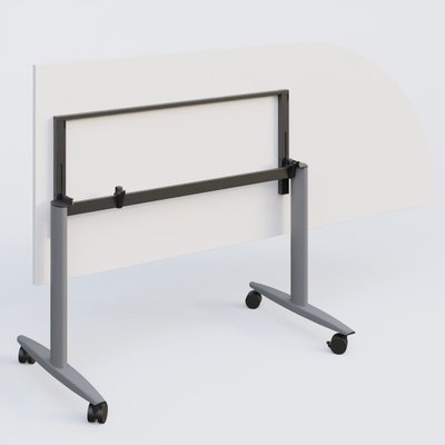 TABLES ABATTANTES - New Design - Module d'angle 90° pour table abattante gamme Design 200-80 cm à droite. Plateau Blanc et pietement Aluminium.
