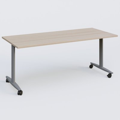 TABLES ABATTANTES - New Design - Table abattante gamme Design 180*80 cm. Plateau Acacia et pietement Aluminium.