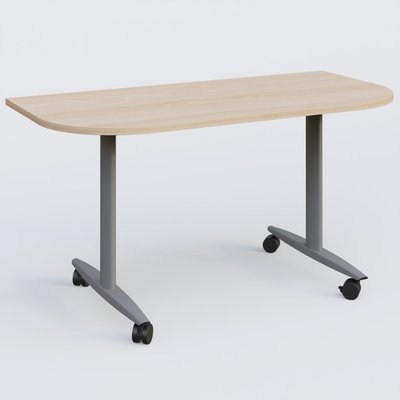 TABLES ABATTANTES - New Design - Module d'extrémité pour table abattante gamme Design 145*70 cm. Plateau Hêtre et pietement Aluminium.