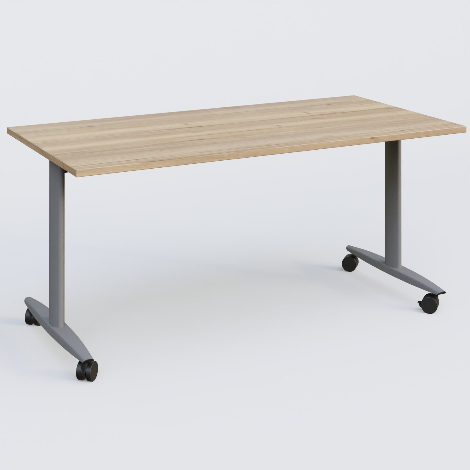 Table abattante gamme Design 160*80 cm. Plateau Chêne naturel et pietement Aluminium.