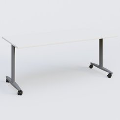 TABLES ABATTANTES - L.180xP.80 cm  - Table abattante gamme Design 180*80 cm. Plateau Blanc et pietement Aluminium.