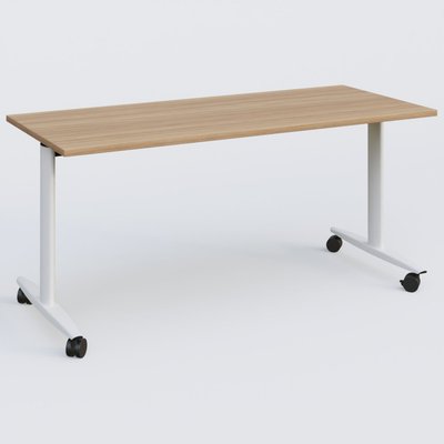 TABLES ABATTANTES - L.160xP.70 cm - Table abattante gamme Design 160*70 cm. Plateau Noyer et pietement Blanc.