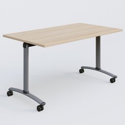 TABLES ABATTANTES - L.140xP.80 cm - Table abattante gamme Arca 140-80 cm. Plateau Hêtre et pietement Aluminium.