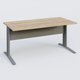 K1 Plateau droit 160x80 avec voile de fond métal. Plateau Chêne naturel et pietement Aluminium