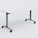 Table abattante gamme Arca 160-80 cm. Plateau Blanc et pietement Aluminium.