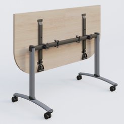 TABLES ABATTANTES - Plateaux 25 mm - Module d'extrémité pour table abattante gamme Arca 145-70 cm. Plateau Acacia et pietement Aluminium.