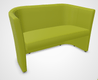 CLUB fauteuil 2 places. simili cuir vert clair -