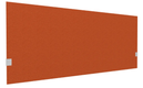 SECRET Panneau-écran acoustique H74cm pour poste solo L.140cm. 2 faces tissu LUCIA coloris orange. pinces de fixation réglables en hauteur coloris aluminium
