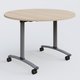Table ronde gamme Arca D110 cm. Plateau Hêtre et pietement Aluminium.
