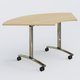 Module 1/4 de couronne pour table abattante gamme Arca 120-120 cm. Plateau Chêne clair et pietement Chrome.