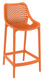 BAHIA - Chaise haute empilable .H65cm  en Polypropylène renforcé de fibre de verre - Finition orange