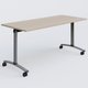 Table abattante gamme Arca 160-70 cm. Plateau Acacia et pietement Aluminium.
