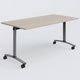 Table abattante gamme Arca 160-80 cm. Plateau Acacia et pietement Aluminium.