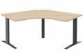 Bureau 120° symétrique, 120x120/80cm, Hêtre/Anthracite