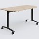 Module d'extrémité pour table abattante gamme Arca 145-70 cm. Plateau Hêtre et pietement Noir.