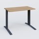 K1 Plateau droit 100x60 pieds fixe. Plateau Noyer et pietement Anthracite