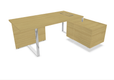 P1 Ensemble de bureau 204x150cm. crédence retour à droite. top access. avec voile de fond