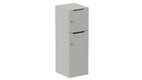 Meuble à cases H.137xL.45xP.50cm - 2 cases : 1 x H86cm (en bas) + 1 x H43cm. portes avec découpe en partie haute. serrure à clé
