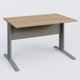 K1 Plateau droit 120x80 avec voile de fond métal. Plateau Noyer et pietement Aluminium
