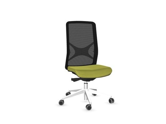 [Pas de famille] - [Pas de sous famille] - Siège EOLE synchrone soutien lombaire RH-Assise réglable en profondeur-Pied ALU POLI, cadre polypro du dossier et résille Noi