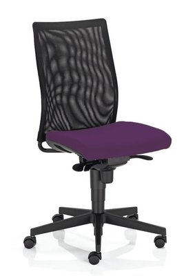 OPERATIVE - Dossier résille - ZEN MESH siège opérative synchrone décalé avec translation d'assise, tissu prune, dos résille noire, structure nylon noir -