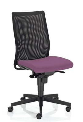 OPERATIVE - Dossier résille - ZEN MESH siège opérative synchrone décalé avec translation d'assise, tissu violine, dos résille noire, structure nylon noir